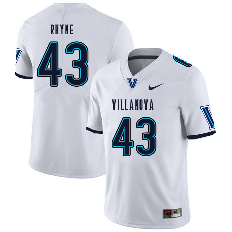 Men #43 Forrest Rhyne Villanova Wildcats College Football Jerseys Sale-White - Click Image to Close